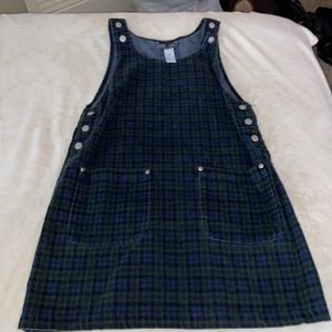 True Blue vintage gingham overall dress